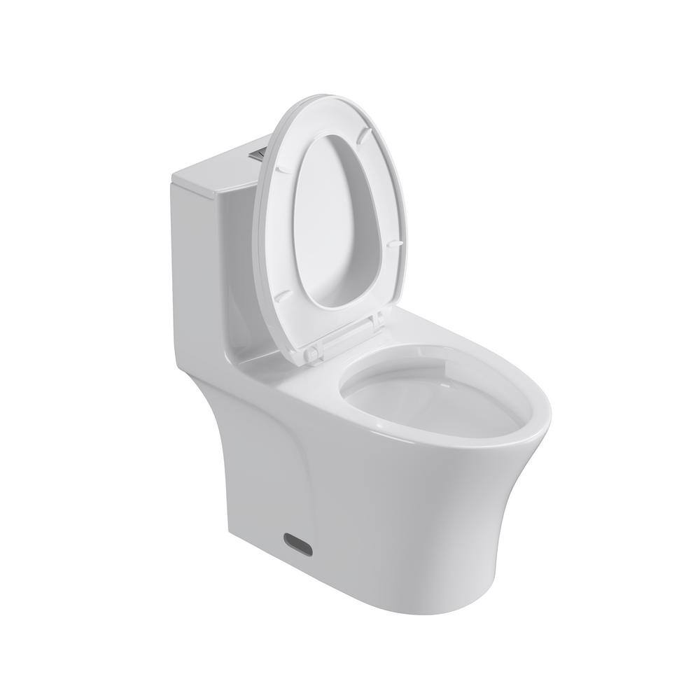 ANGELES HOME 1Piece 1.27 GPF Dual Flush Elongated Toilet in Gloss