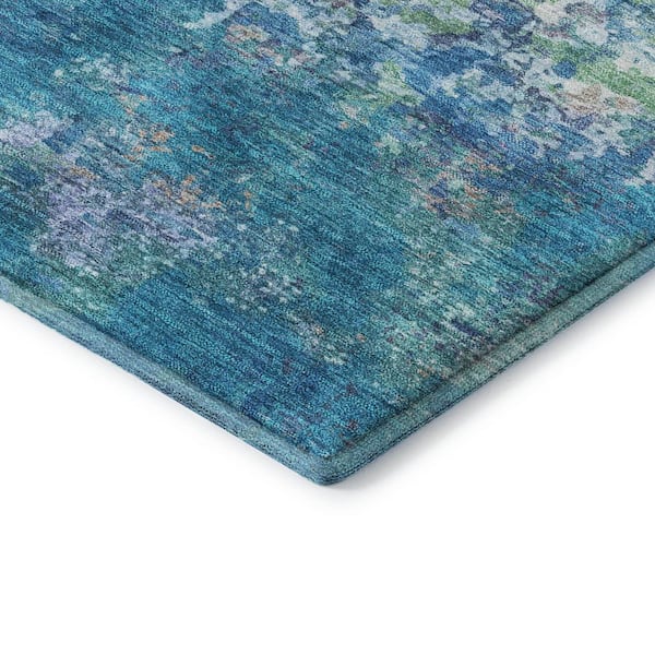Mayfield Premium Machine Washable Abstract AMF2166 Blue 2 ft. x 3 ft. Accent Rug