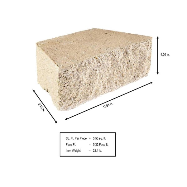 Pavestone RockWall Small 4 in. H x 11.63 in. W x 6.75 in. L