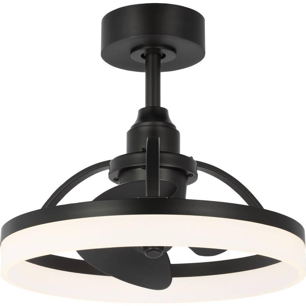 Matte Black 20" LED Ceiling Fan with Remote and Light