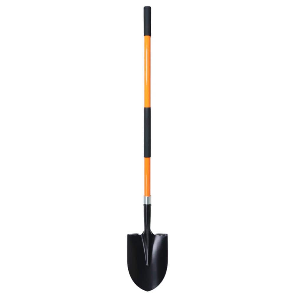 Fifty Six Inch Heavy Duty Gardening Shovel with Round Blade and Orange Fiberglass Handle One Pack price history on PriceWatchPro