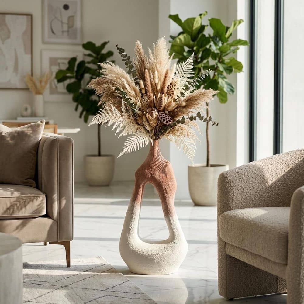 bodenvase deko ideen DIY-Deko-Ideen mit Vasen Hohe glasvase