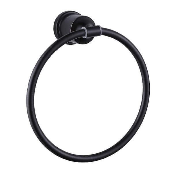 Wall Mount Stainless Steel J-Hook Towel Ring in Oil Rubbed Bronze