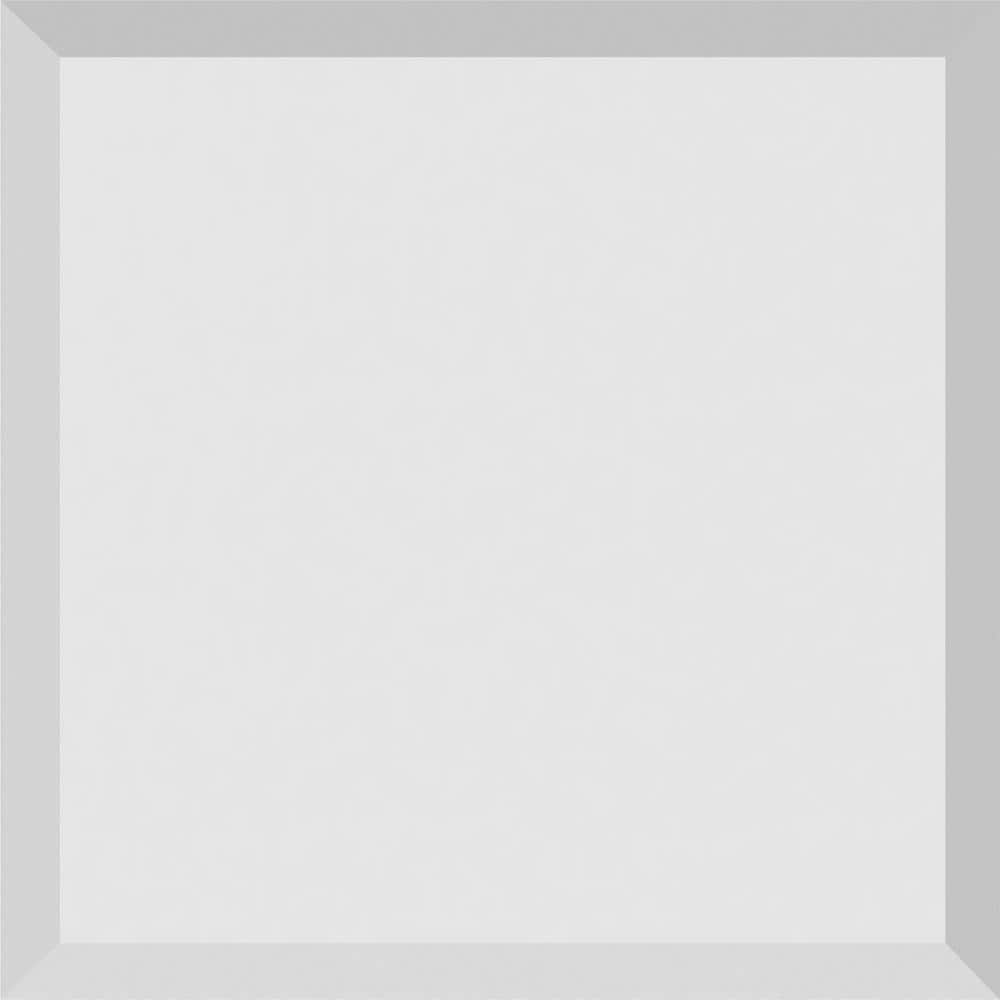 Unfinished White PVC Square Rosette with Beveled Edge