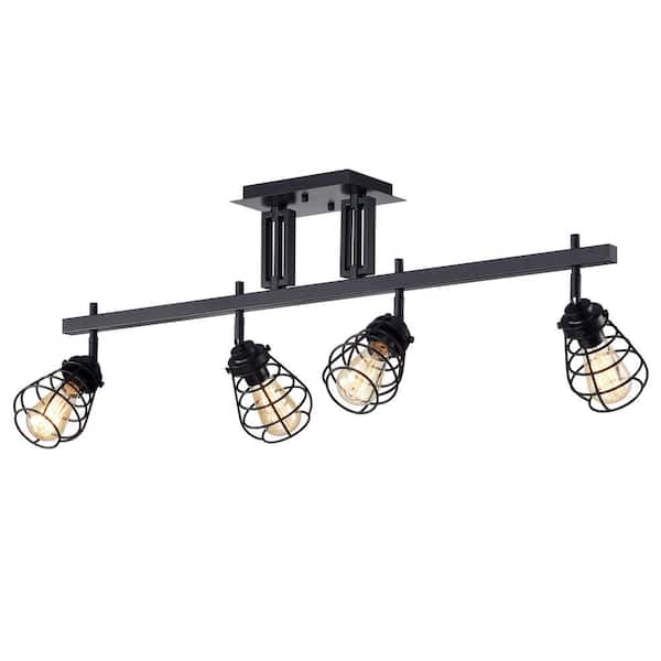 Warehouse of Tiffany Zefina 40 in. 4-Light Indoor Black Track