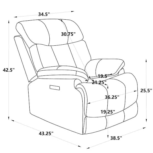 LY S Collection Brown Fabric Standard No Motion Recliner with