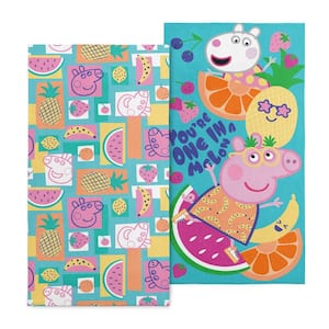 Peppa Pig Fruit Salad One In A Melon 2PK Cotton/Polyester Blend Graphic Beach Towel Set