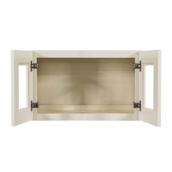 LIFEART CABINETRY Princeton Assembled 24 in. x 15 in. x 12 in. Wall Mullion Door Cabinet with 2-Door in Off-White