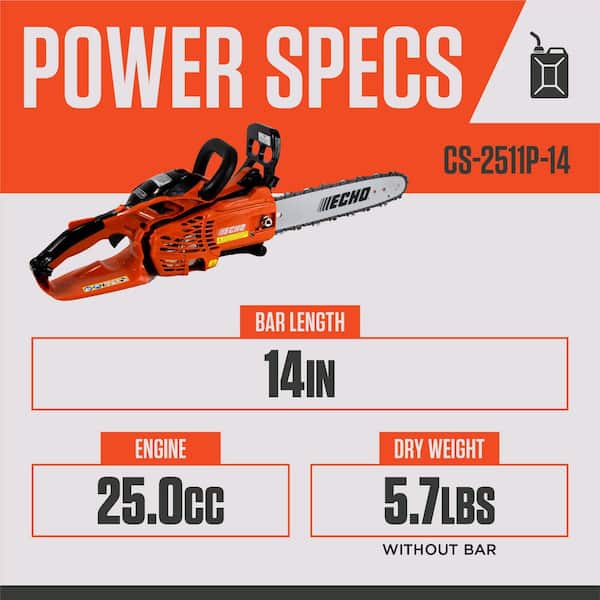 14 in. 25.0 cc Gas 2-Stroke X Series Lightweight Rear Handle Chainsaw