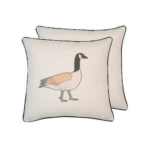 Multi-Color Farmhouse Animals 18 in. x 18 in. Throw Pillow  (Set of 2)