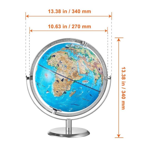 SKYSHALO 13.38 in. x 10 in. 254 mm, Educational Globe, Interactive