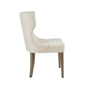 Fillmore Cream Polyester Upholstered Wingback Dining Chair