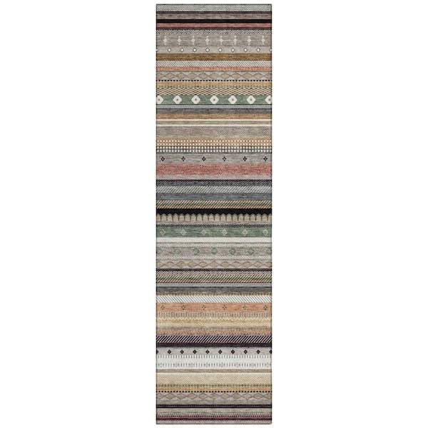 Addison Rugs Chantille Machine Washable Indoor/Outdoor Abstract ACN2218 Khaki 2 ft. 3 in. x 7 ft. 6 in. Runner Rug