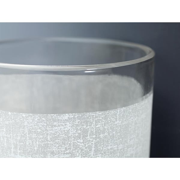 Alexa Collection 6-Light Brushed Nickel Etched Linen With Clear Edge Glass Modern Chandelier Light