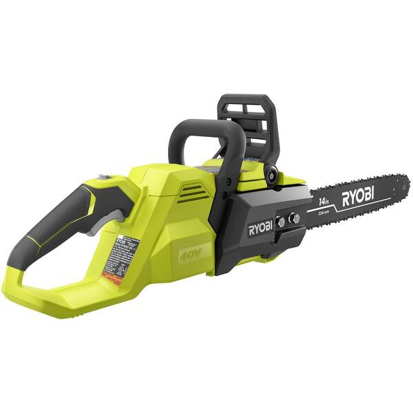 Ryobi 14 In 40 Volt Brushless Lithium Ion Cordless Chainsaw Two 4 Ah Batteries And Charger Included Ry40530 2b The Home Depot