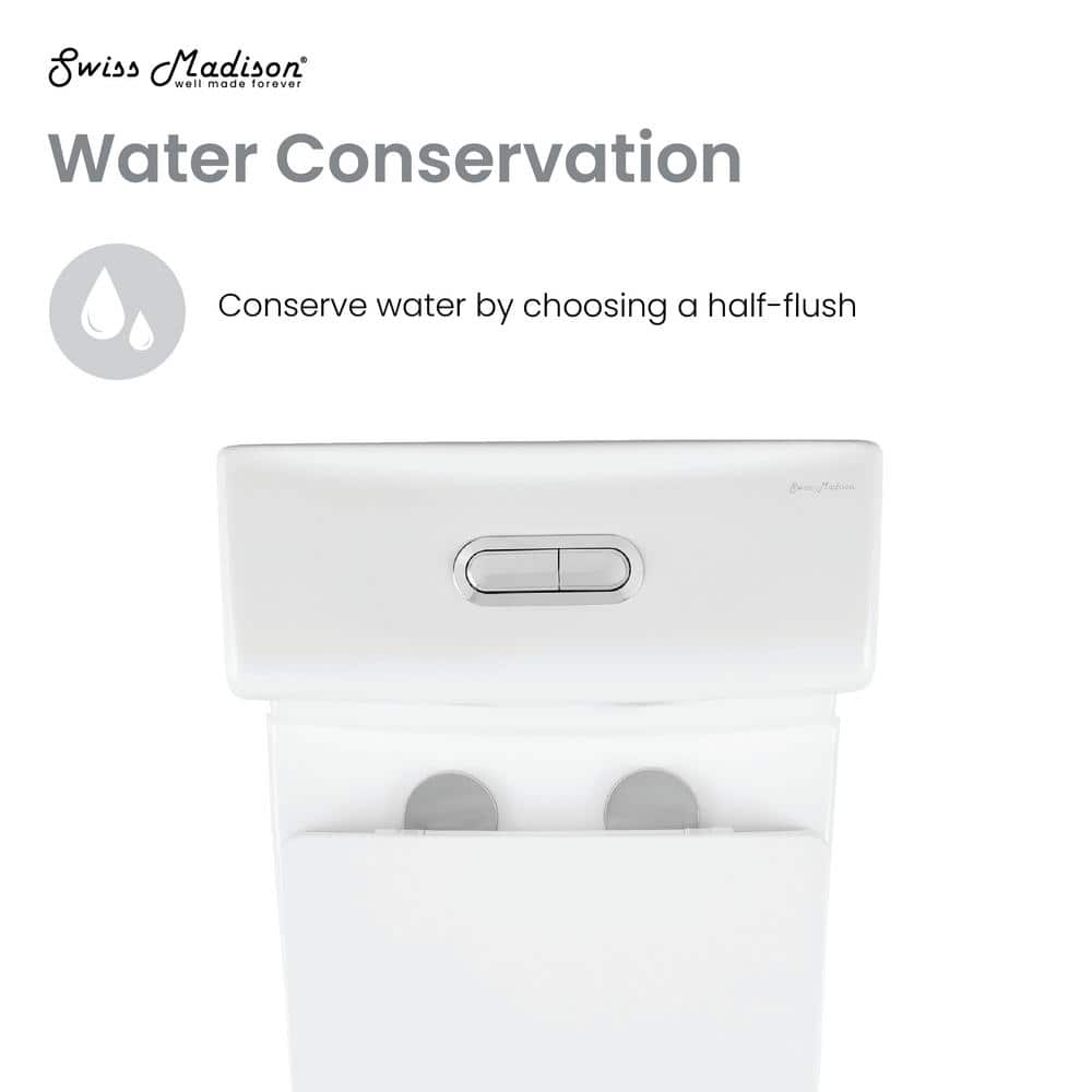Hugo White Ceramic Elongated Dual Flush Toilet