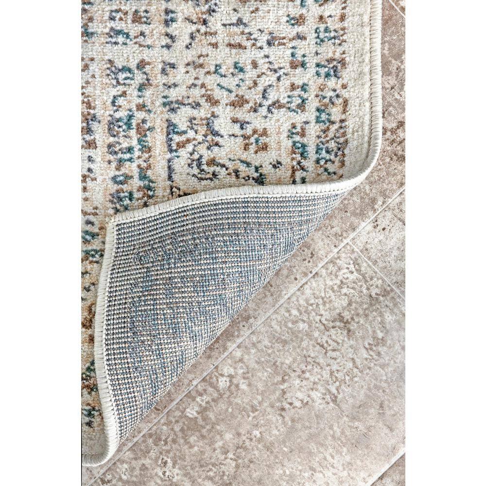 Tanith Cream and Beige Synthetic Medallion Area Rug 3x5