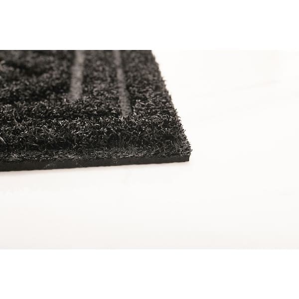 Superior Black Chevron 24 in. x 35 in. Coir Door Mat