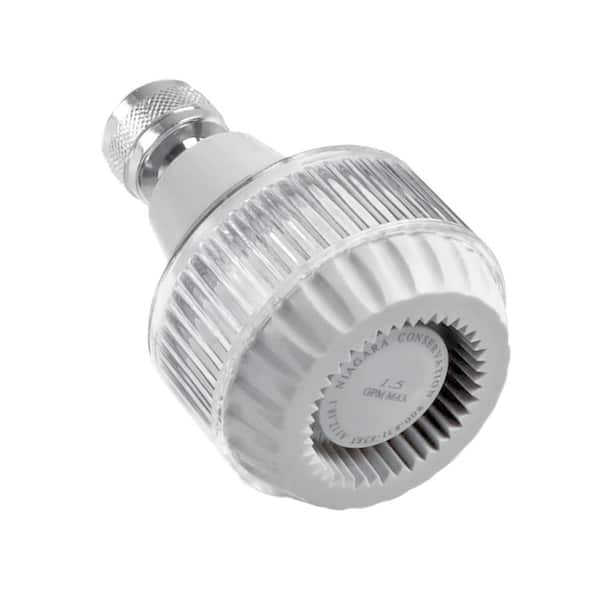 Niagara Conservation Prismiere 1-Spray 2.5 in. Single Wall Mount 1.5 GPM Fixed Shower Head in White