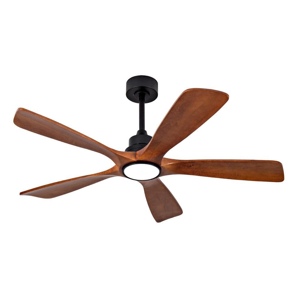 52 in. Indoor Black Downrod Mount Low Profile Standard Ceiling Fan with Light and Remote Control price history on PriceWatchPro