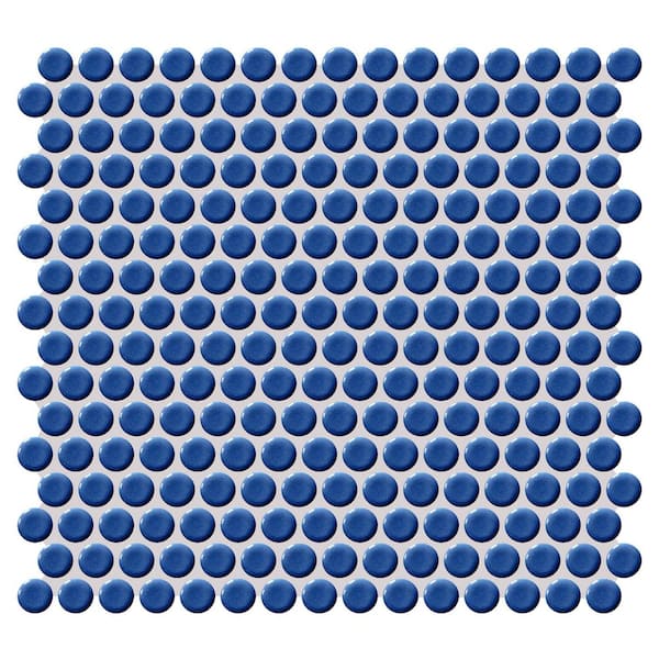 Daltile Restore Denim Blue 12 in. x 12 in. Glazed Porcelain Penny Round Mosaic Tile (10 sq. ft./Case)