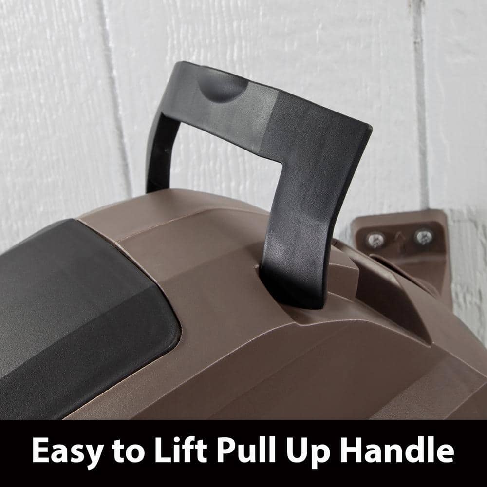 Brown Molded Plastic Wall Mounted Retractable Hose Reel