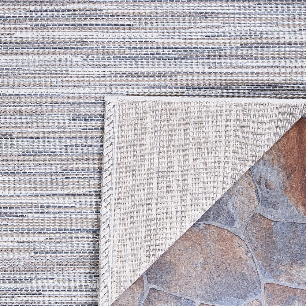 Taupe-Champagne Handwoven 8'6" x 13' Wool-Synthetic Blend Rug