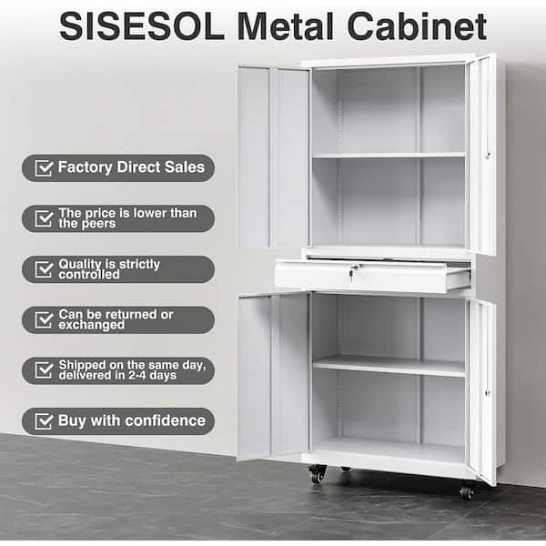 LISSIMO 31.5 in. W x 72.8 in. H x 15.7 in. D Adjustable 2-Shelf