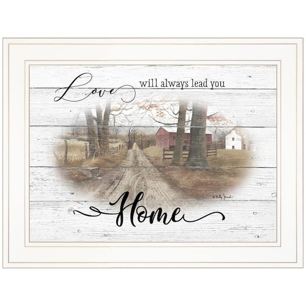 HomeRoots Charlie Love Will Always Lead You Home 1-Piece Framed Wall Art 15 in. x 19 in.