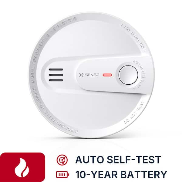 10-Year Battery Smoke Detector with Photoelectric Sensor and LED Warning Light 1-Pack SD21