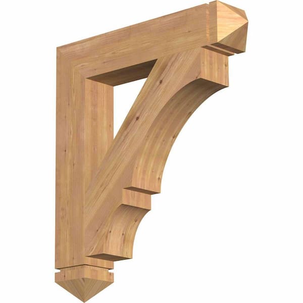 Ekena Millwork 5.5 in. x 36 in. x 32 in. Western Red Cedar Balboa Arts and Crafts Smooth Bracket