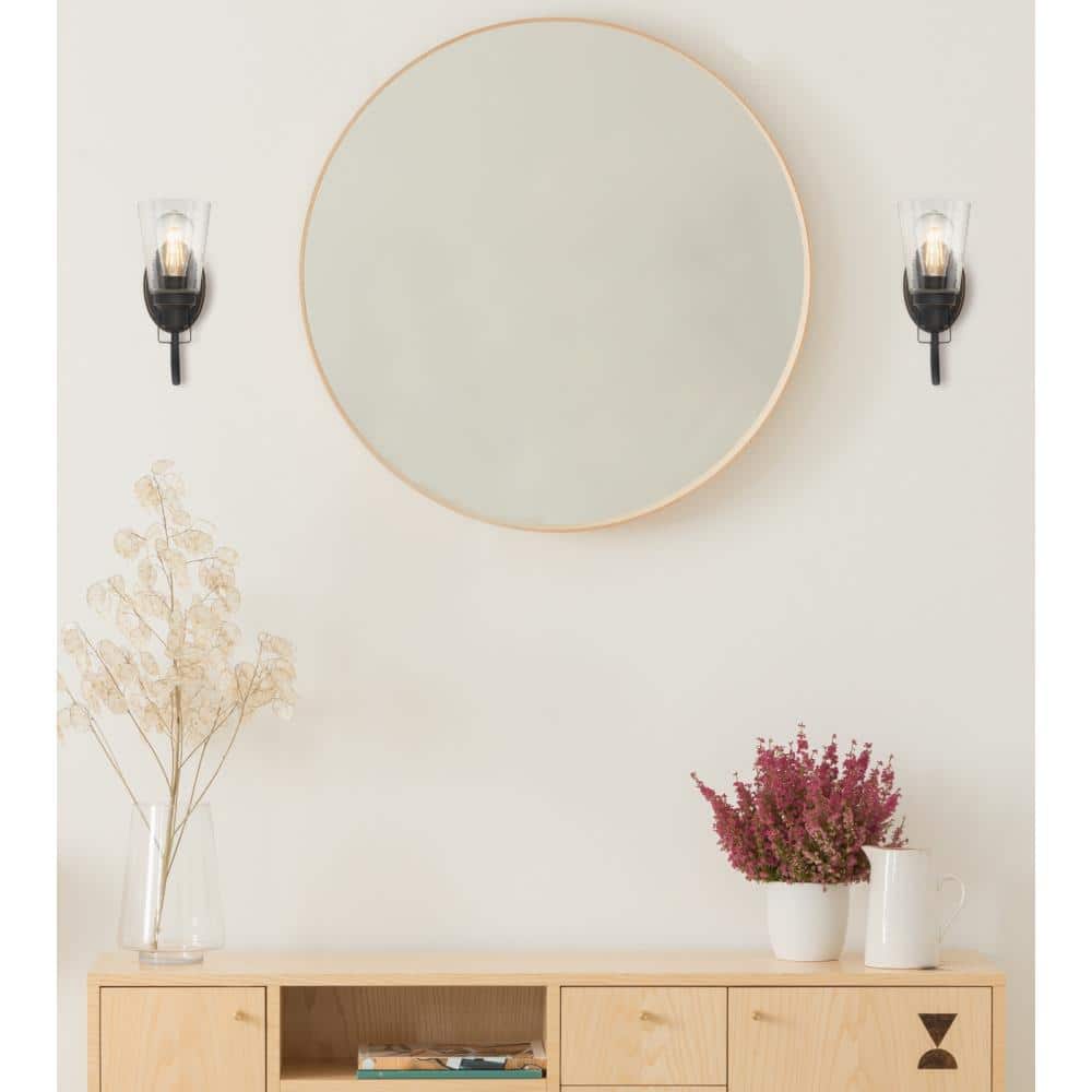 Ashton 12" Oil Rubbed Bronze Wall Sconce with Clear Seeded Glass