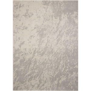 Maxell Ivory/Grey 8 ft. x 11 ft. Abstract Contemporary Area Rug