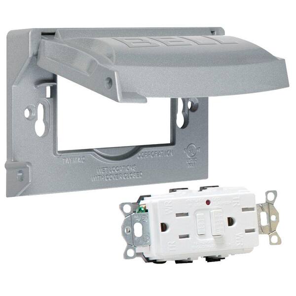 TAYMAC 1-Gang Horizontal or Vertical Mount Weatherproof Flip Lid Cover/GFCI Combo