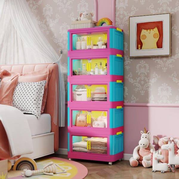 Tileon 5 Tiers Kitchen Pantry, Folding Storage Cabinet