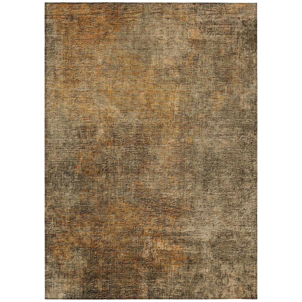 Brown Area Rug Texture Addison Rugs Chantille ACN593 Brown 5 ft. x 7 ft. 6 in. Machine ...