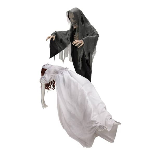 Haunted Hill Farm 5.6 ft. LED Floating Lady with Magic Reaper