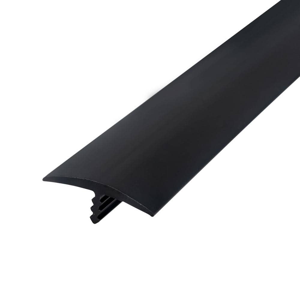 1-1/8 in. Black Flexible Polyethylene Center Barb Bumper Tee Moulding Edgin
