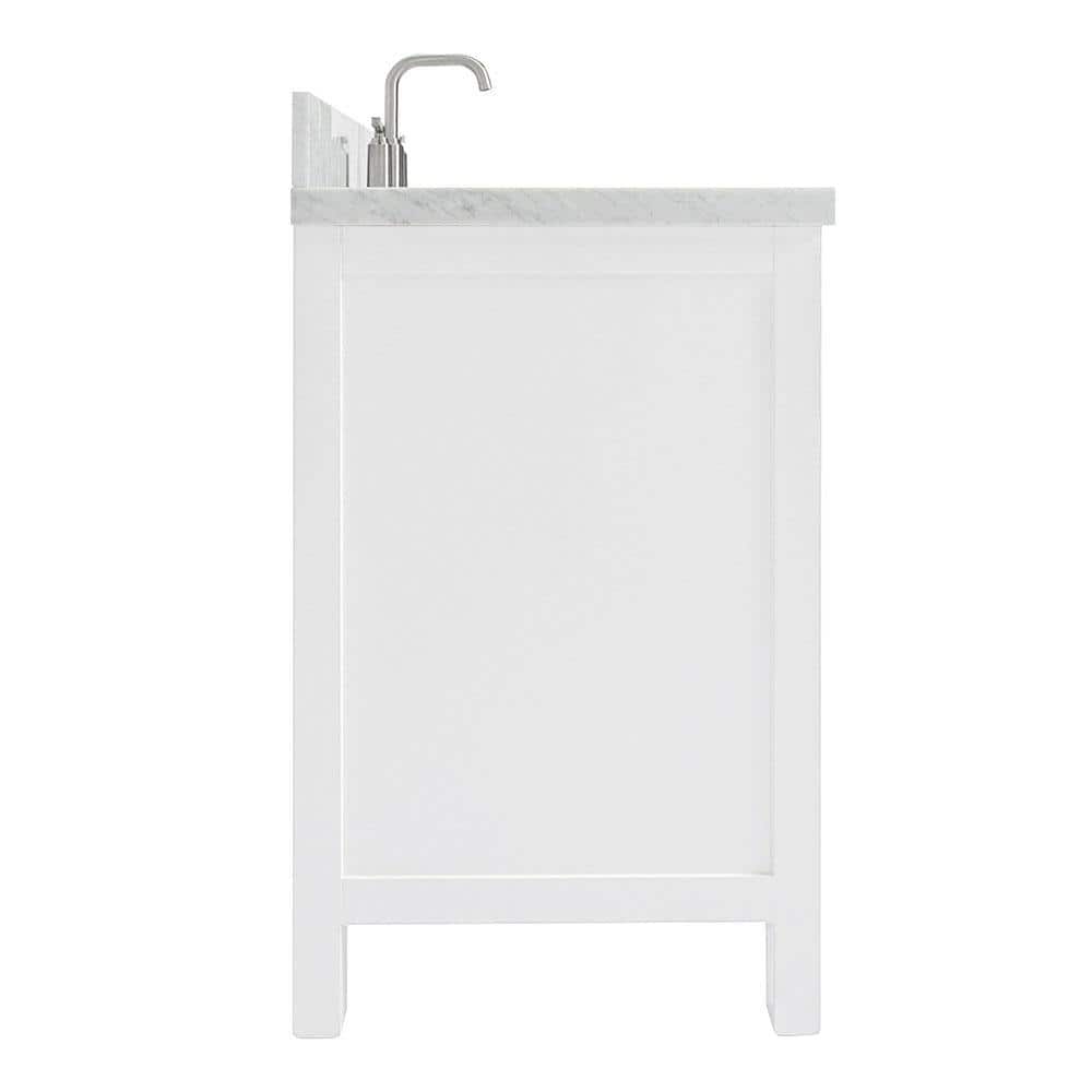 Cambridge 43" White Marble Top Vanity with Nickel Hardware