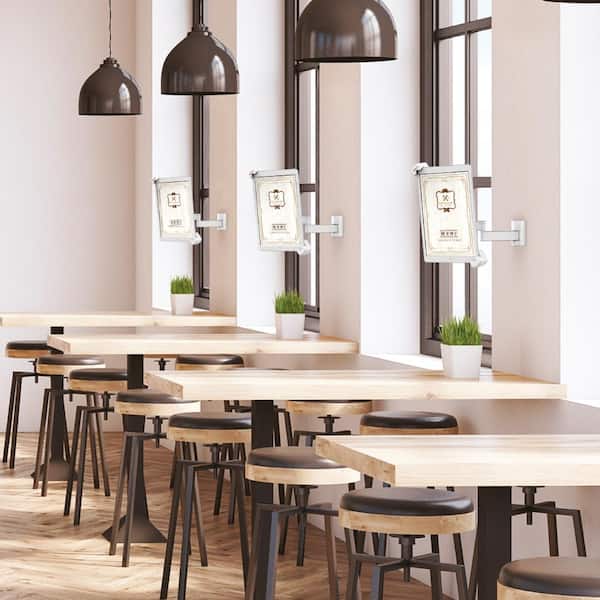 Barkan 7 in. - 14 in. Full Motion - 4 Movement Anti-Theft Tablet Wall Mount Black Very Low Profile Touch & Tilt