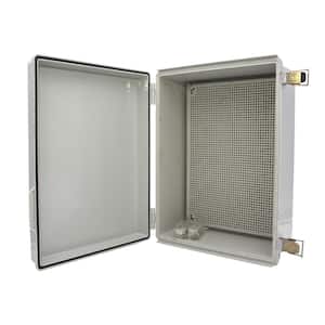 ABS Plastic Enclosure, IP66, 11 in. x 15 in. x 6 in., Honeycomb Bottom Plate and Mounting Brackets