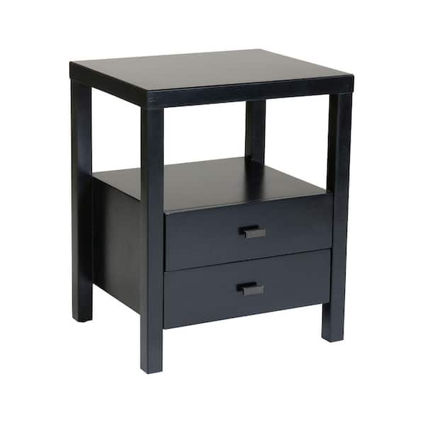 East At Main Westerly 22 in. Black Acacia Accent Table