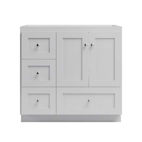 Shaker 36 in. W x 21 in. D x 34.5 in. H Bath Vanity Cabinet without Top in Dewy Morning