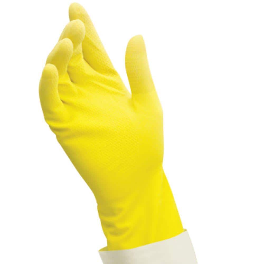 5 packs x LATEX PROTECTIVE LONG CUFF GLOVES kitchen washing up cleaning