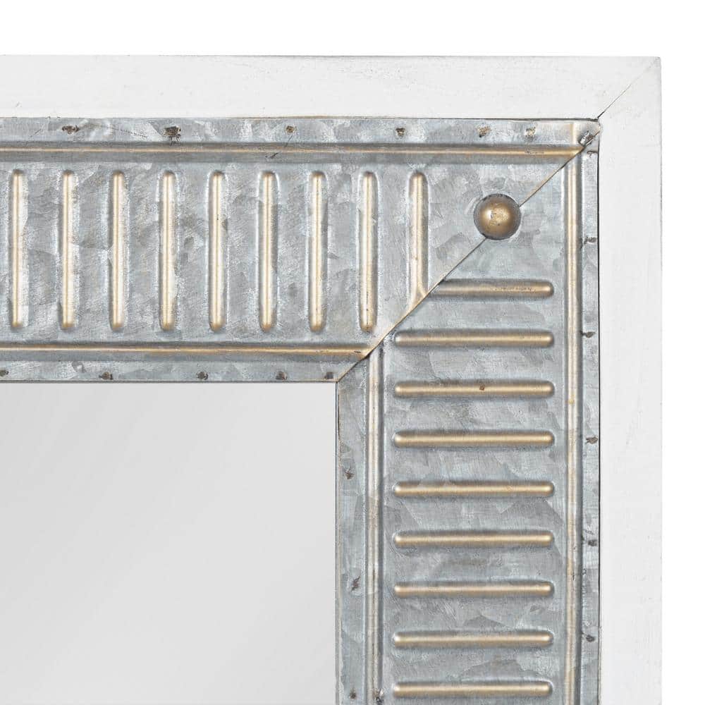 Deely 43.5" White Rectangular Wood Wall Mirror