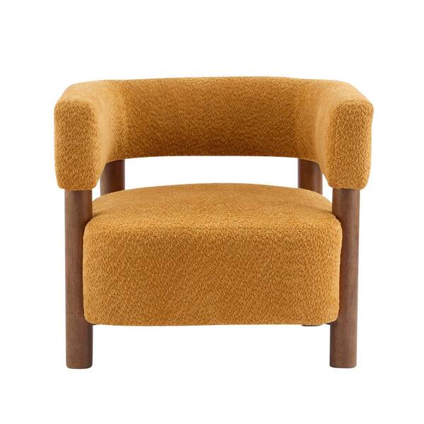 Harper & Bright Designs Yellow Boucle Upholstered Arm Chair with