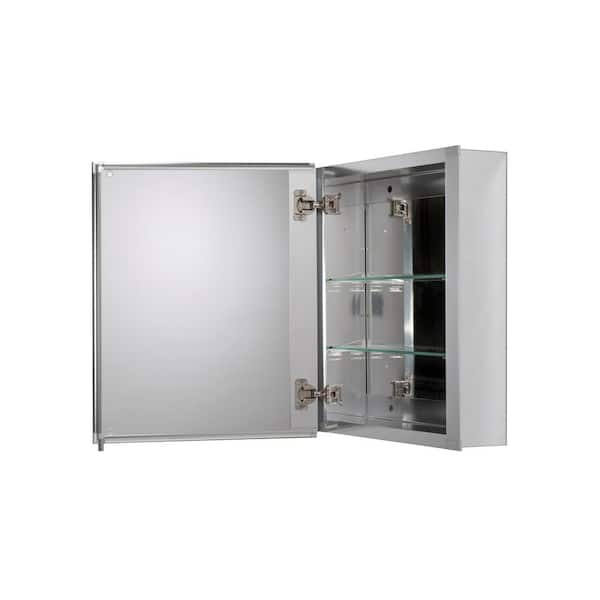 16 in. W x 20 in. H Frameless Stainless Steel Recessed Bathroom Medicine Cabinet 16 in. W x 20 in. H Frameless Stainless Steel Recessed Bathroom Medicine Cabinet