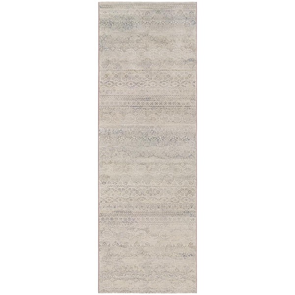 Couristan Easton Capella Ivory-Light Grey 3 ft. x 8 ft. Runner Rug