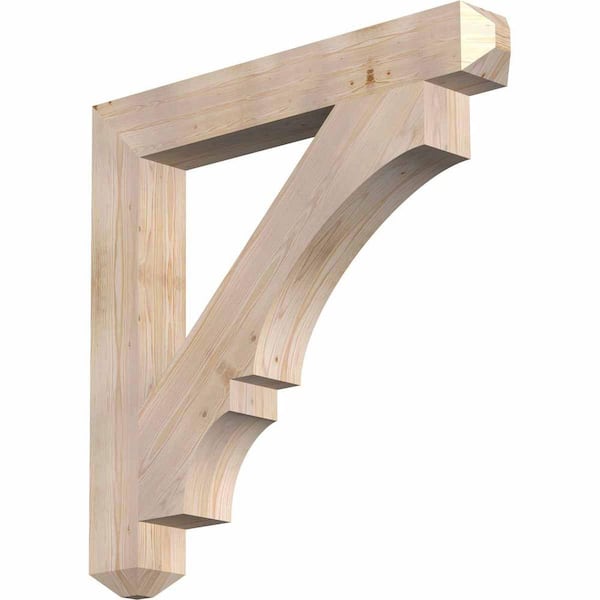 Ekena Millwork 5.5 in. x 42 in. x 42 in. Douglas Fir Balboa Craftsman Smooth Bracket