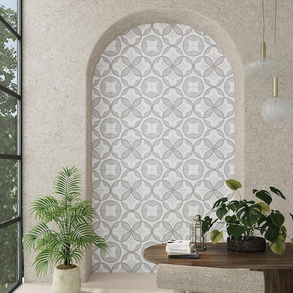 MOLOVO Memory Cloud Gray Square 5.9 in. x 5.9 in. Matte Porcelain